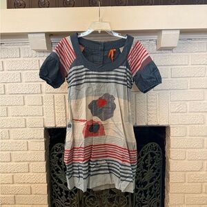 BCBGeneration Charcoal Dress with Orange Accents